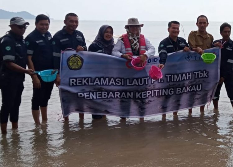 Pt Timah Tbk Lakukan Restocking Kepiting Di Pulau Kundur Jaga