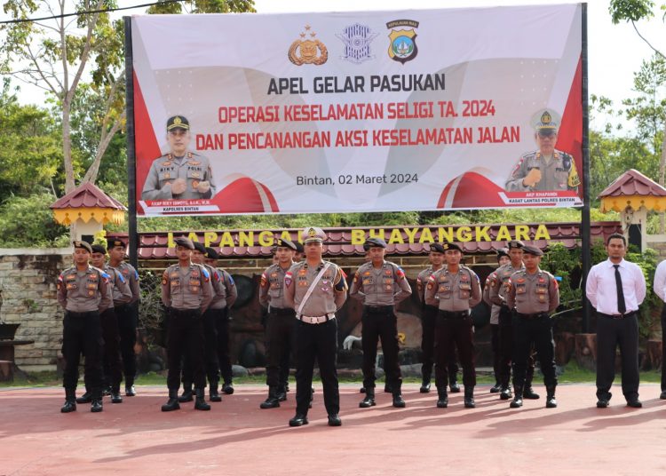 Apel Gelar Pasukan Operasi Keselamatan Seligi 2024 Polres Bintan, Ini Sasarannya
