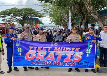 Sebanyak 150 Pemudik Dapat Tiket Balik Gratis Hari Ini Dari Polres Bintan