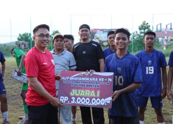 Meriah, Turnamen Mini Soccer Polres Bintan Dalam Rangka Hari Bhayangkara ke 78