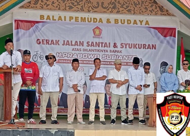 Tumpah Ruah Masyarakat Kundur Mengikuti Gerak Jalan Santai dan Syukuran Atas Pelantikan Presiden RI Ke-VIII Prabowo Subianto