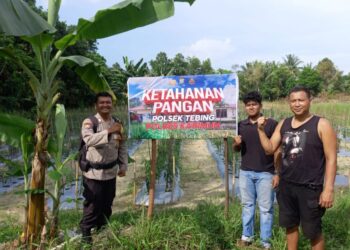 Bhabinkamtibmas Desa Pongkar, Polsek Tebing Polres Karimun Dukung Program Ketahanan Pangan Nasional
