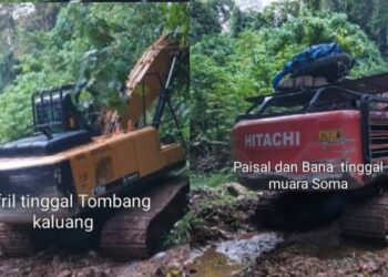 Operasi Senyap Mabes Polri di Madina: Dua Excavator PETI Dipasangi Police Line