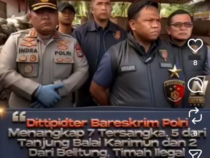 Bareskrim Polri Ungkap Jaringan Timah Ilegal di Belitung Timur