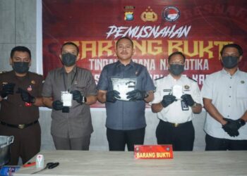 Satresnarkoba Polres Karimun Ungkap 14 Kasus serta Musnahkan 558,7 Gram Sabu