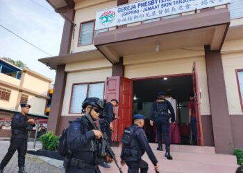 Polsek Tanjungpinang Barat Monitoring Sterilisasi Ibadah Kamis Putih