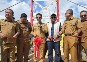 Bupati Karimun Resmikan Jembatan Gantung Tok Kenot Penghubung Desa Tebias dan Desa Sungai Asam Kecamatan Belat