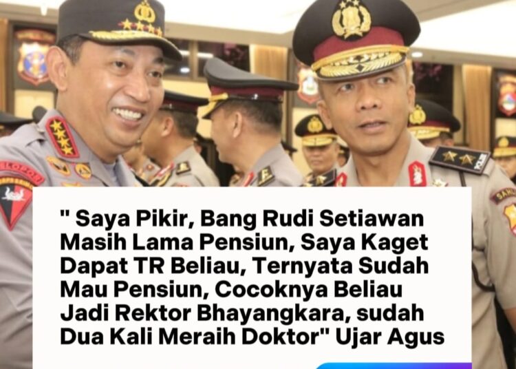 Kinerja Gemilang, Irjen Pol. Dr. Rudi Setiawan Memasuki Purna Bakti, Agus Flores: Kapolri Perlu Manfaatkan Ilmunya