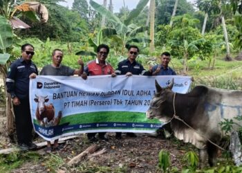 PT TIMAH Tbk Berbagi Hewan Qurban Pada Awak Media Pulau Kundur Kabupaten Karimun