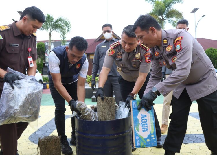 Polresta Tanjungpinang Musnahkan Barang Bukti Narkotika Senilai Ribuan Gram, Wujud Komitmen Perangi Peredaran Narkoba