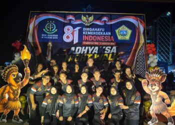 Dalam Rangka Menyambut HUT RI ke-81 tahun 2026 Kacabjari Kundur Selenggarakan Adhyaksa Walk Night 45 Km
