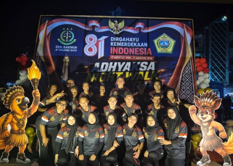 Dalam Rangka Menyambut HUT RI ke-81 tahun 2026 Kacabjari Kundur Selenggarakan Adhyaksa Walk Night 45 Km