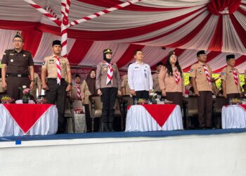 Polresta Barelang Dukung Upacara Peringatan Hari Pramuka Ke-65 Tingkat Kota Batam